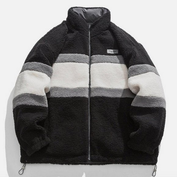 Aelfric Eden Patchwork Labeling Sherpa Coat Black Product ID: 771064666 - Picture 5 of 5